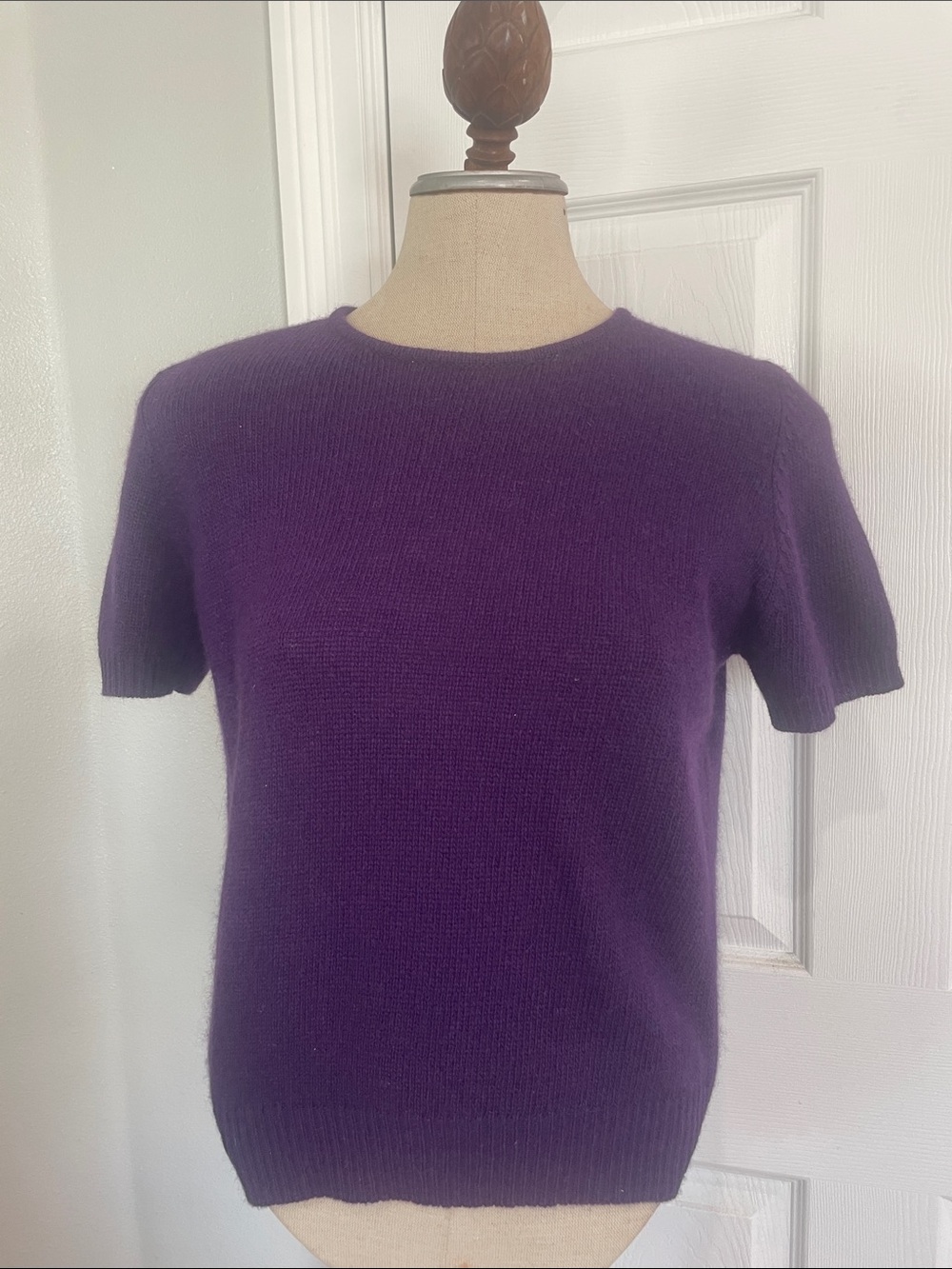 Vintage Gap lambswool Angora Short Sleeve Crewneck pullover Sweater Purple S